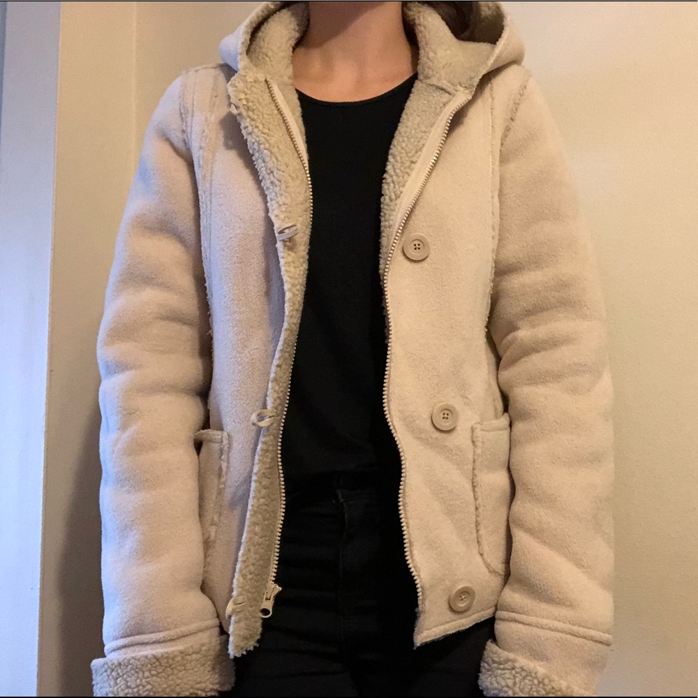Juniors Beige Fleece Jacket